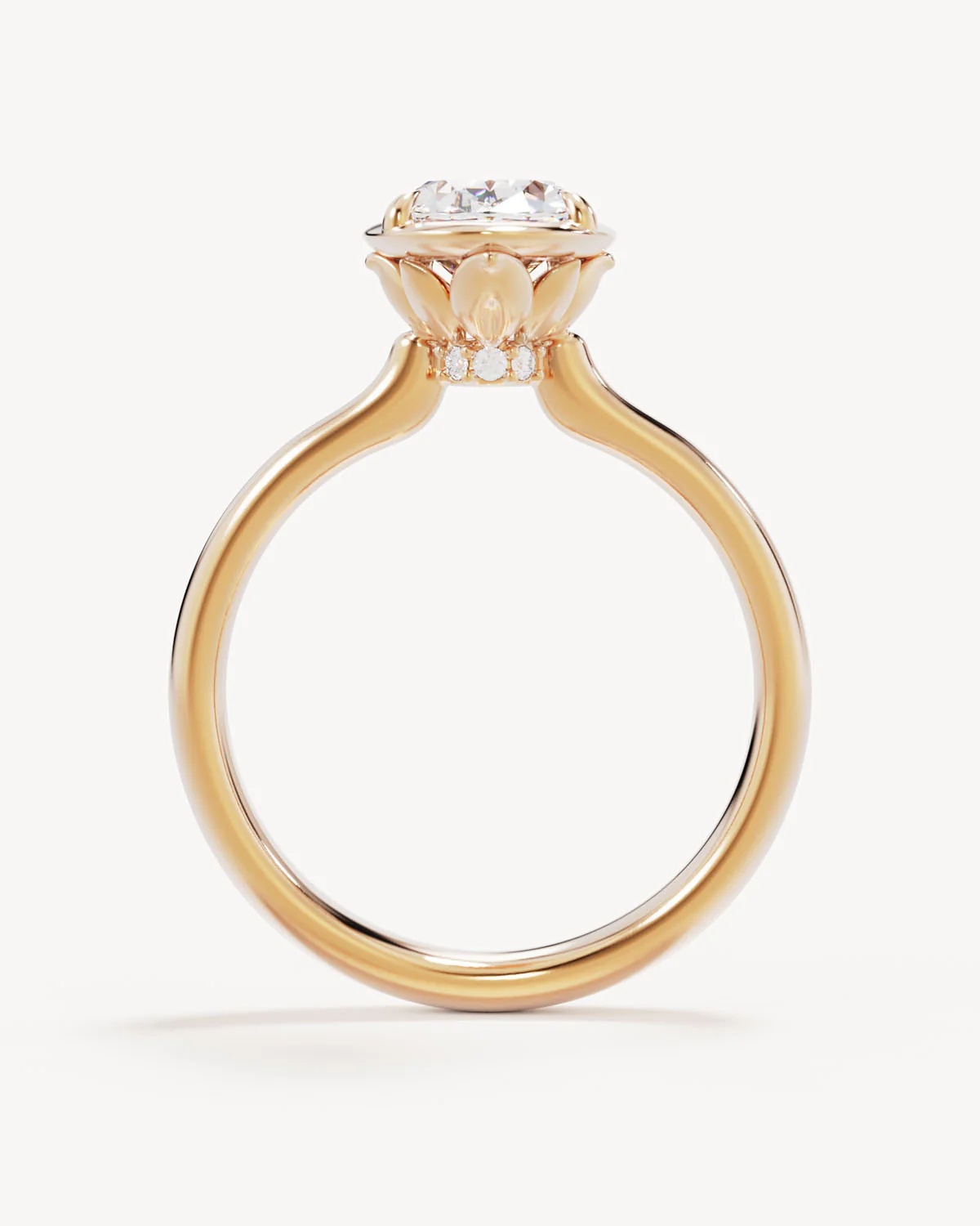18k Solid Gold Hidden Lotus Engagement Ring - Oval 1.5ct - Image 4
