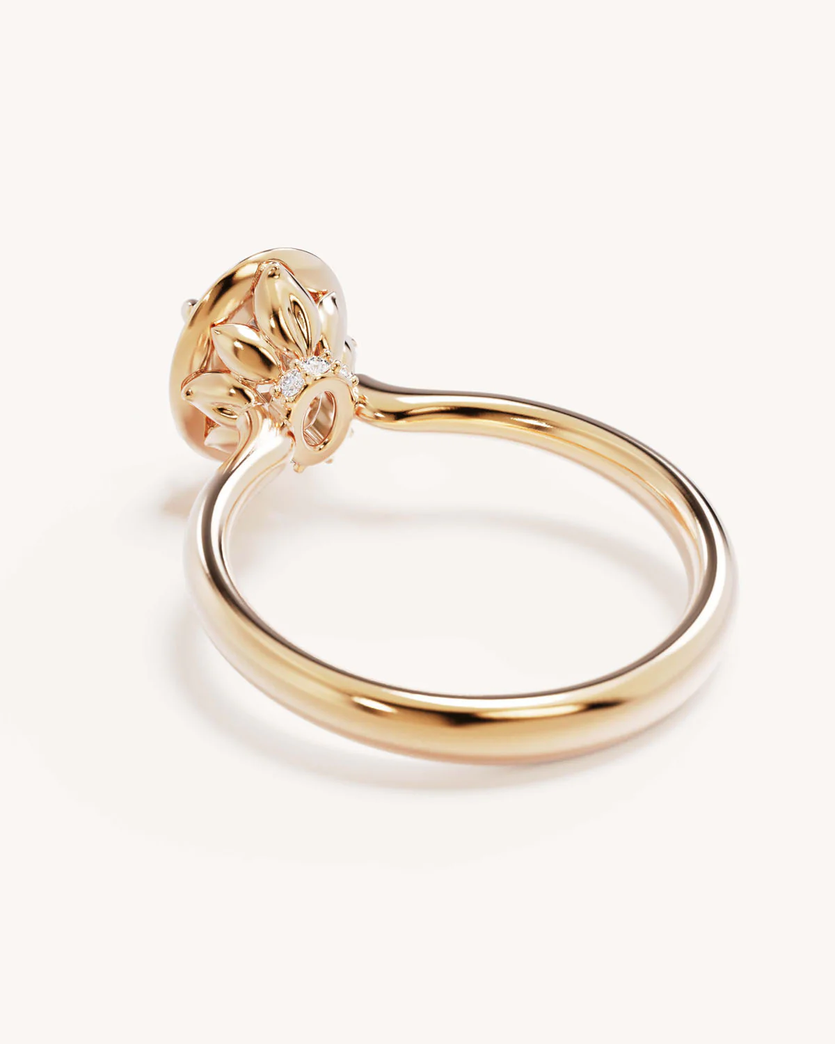 18k Solid Gold Hidden Lotus Engagement Ring - Oval 1.5ct - Image 5