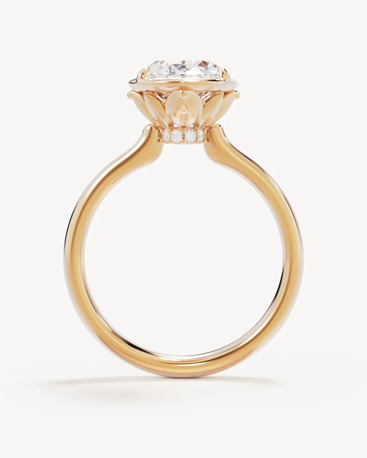 18k Solid Gold Hidden Lotus Engagement Ring - Oval 2.5ct - Image 4