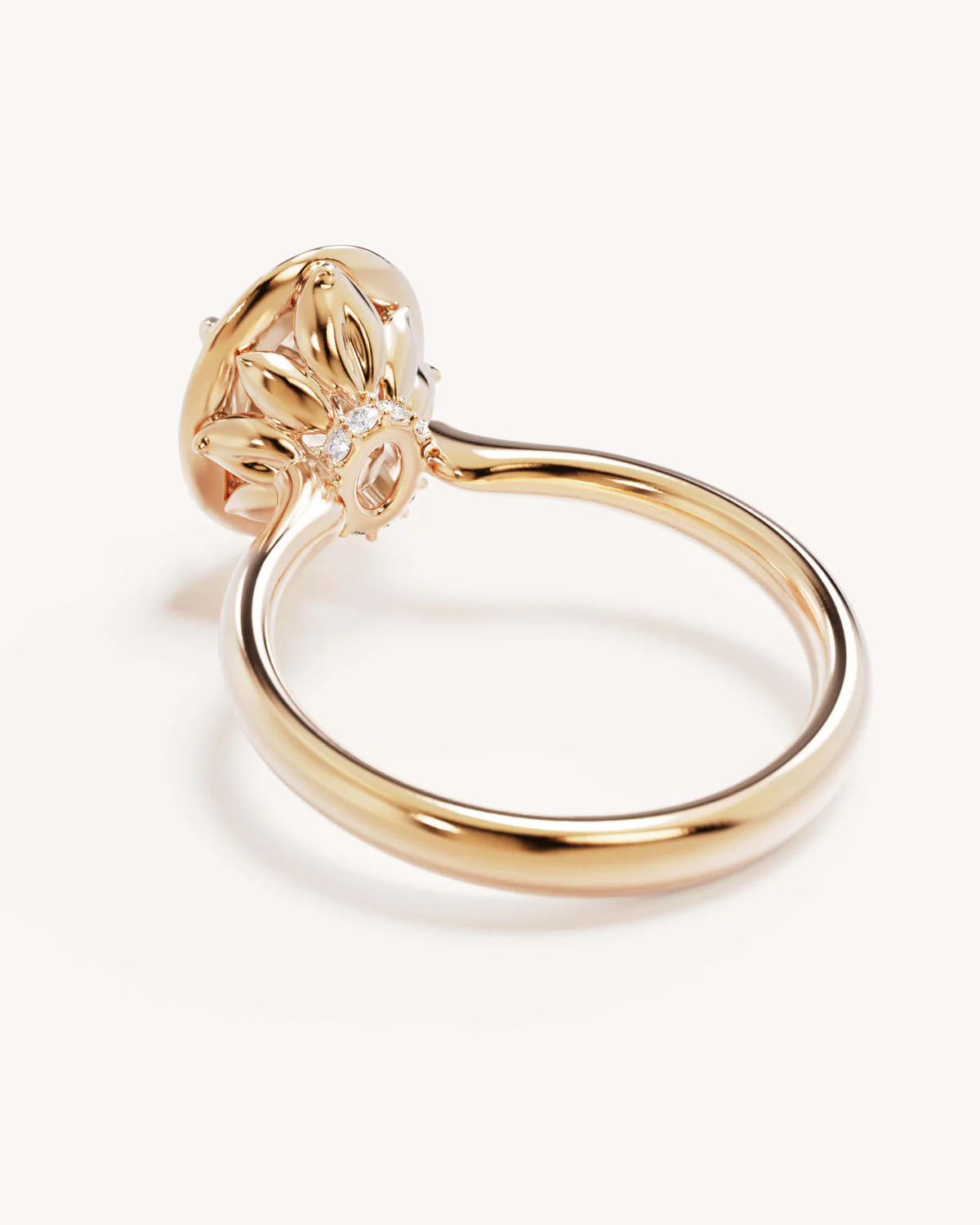 18k Solid Gold Hidden Lotus Engagement Ring - Oval 2.5ct - Image 5