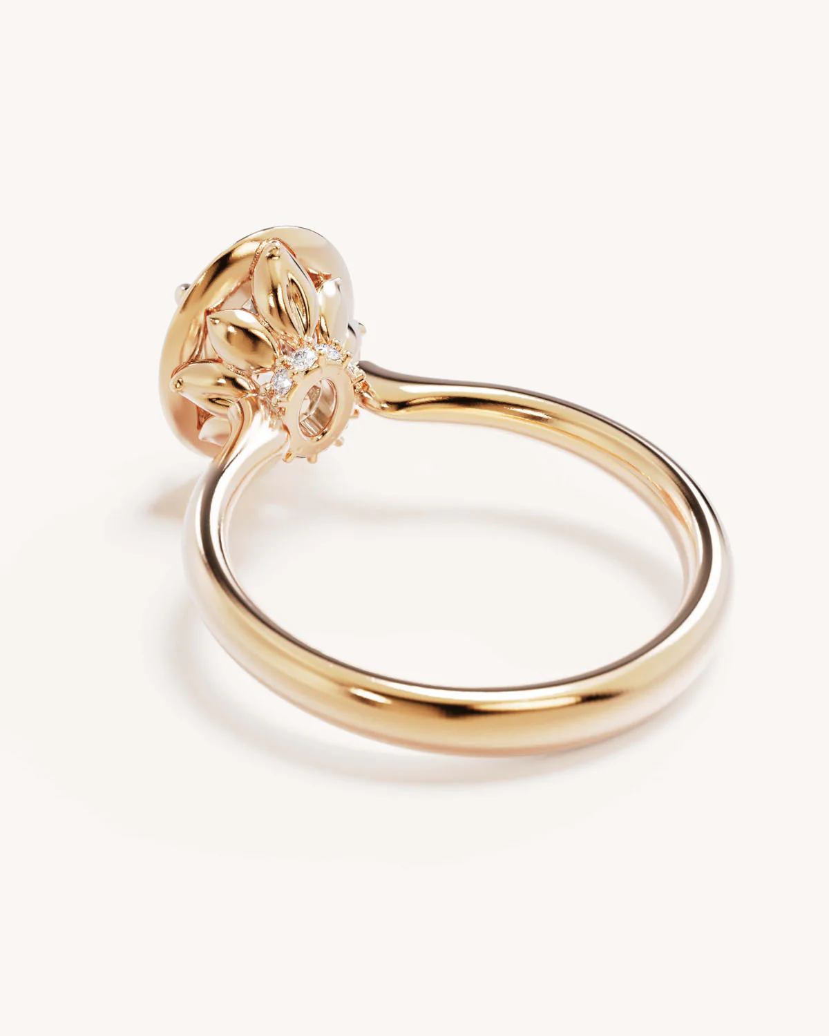 18k Solid Gold Hidden Lotus Engagement Ring - Oval 2ct - Image 5