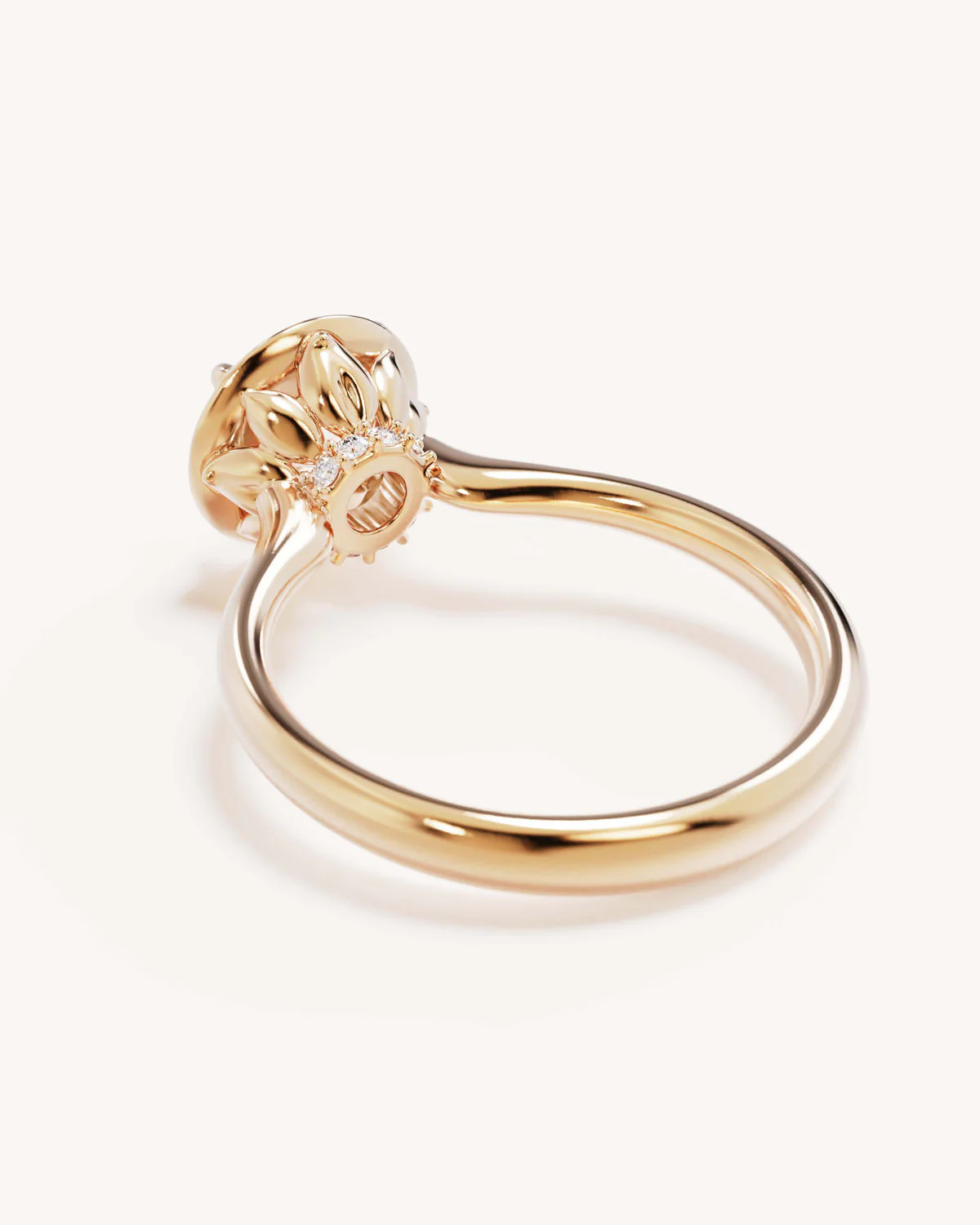 18k Solid Gold Hidden Lotus Engagement Ring - Round 1.5ct - Image 5