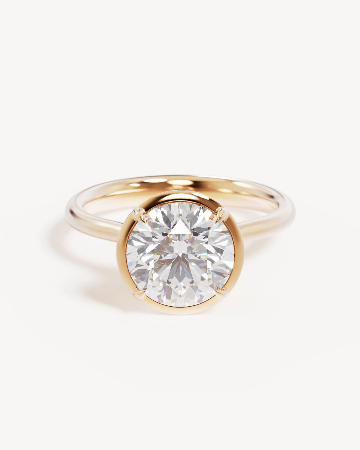 18k Solid Gold Hidden Lotus Engagement Ring - Round 2.5ct