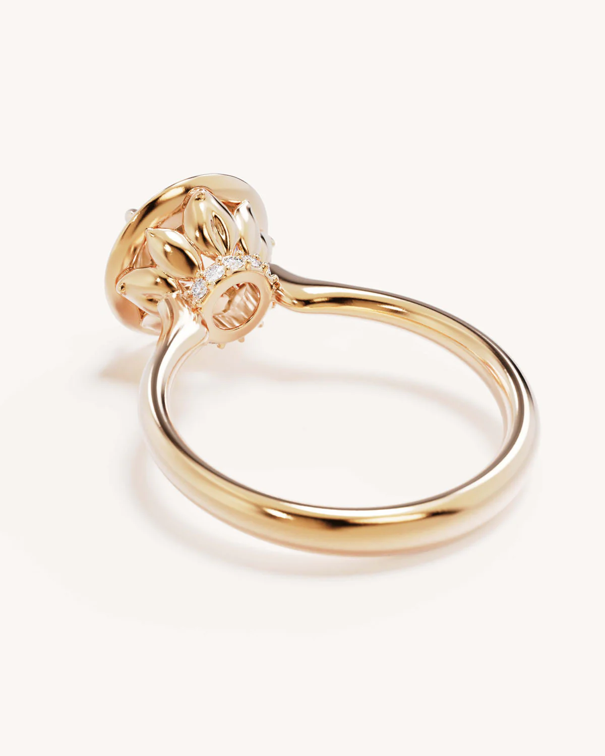 18k Solid Gold Hidden Lotus Engagement Ring - Round 2.5ct - Image 5