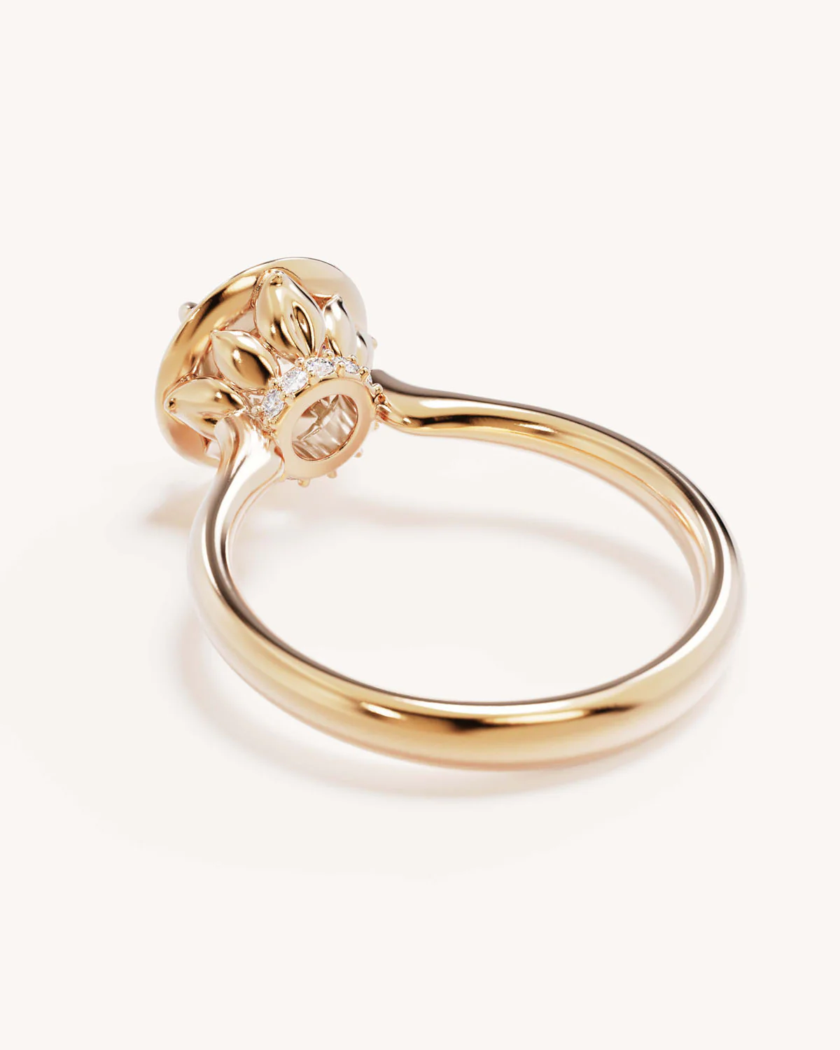 18k Solid Gold Hidden Lotus Engagement Ring - Round 2ct - Image 5