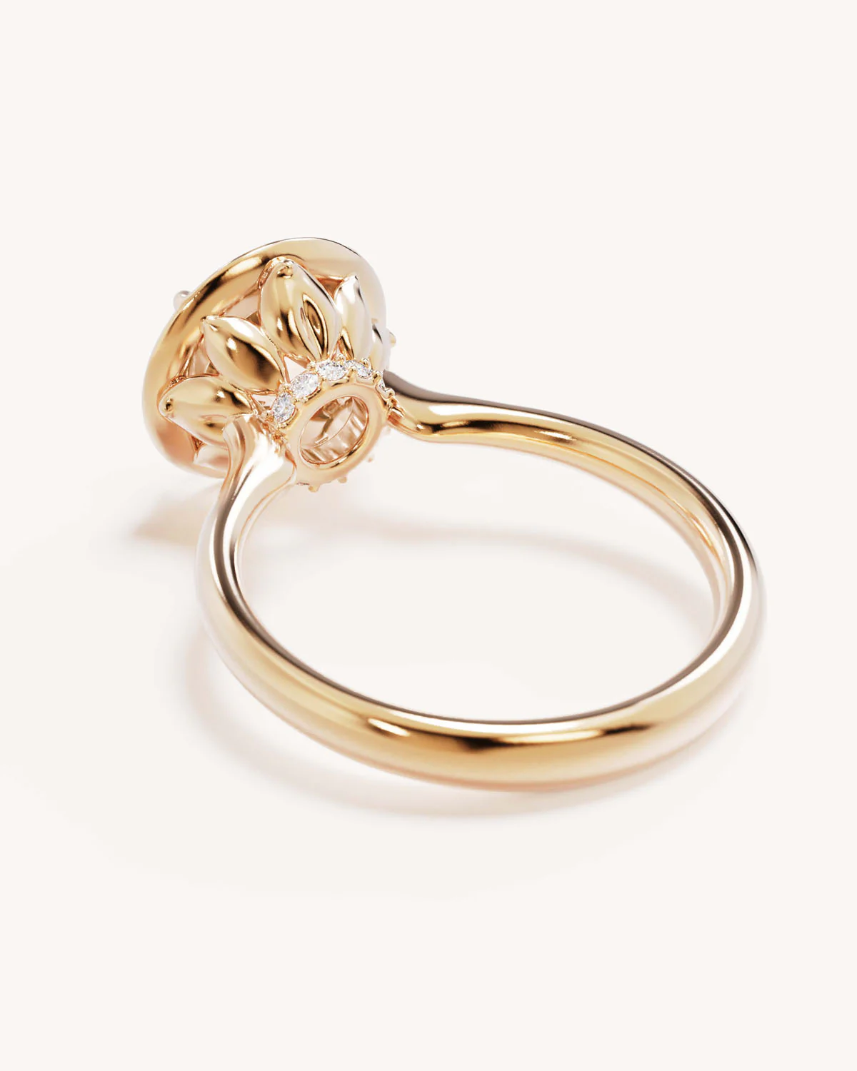 18k Solid Gold Hidden Lotus Engagement Ring - Round 3ct - Image 5