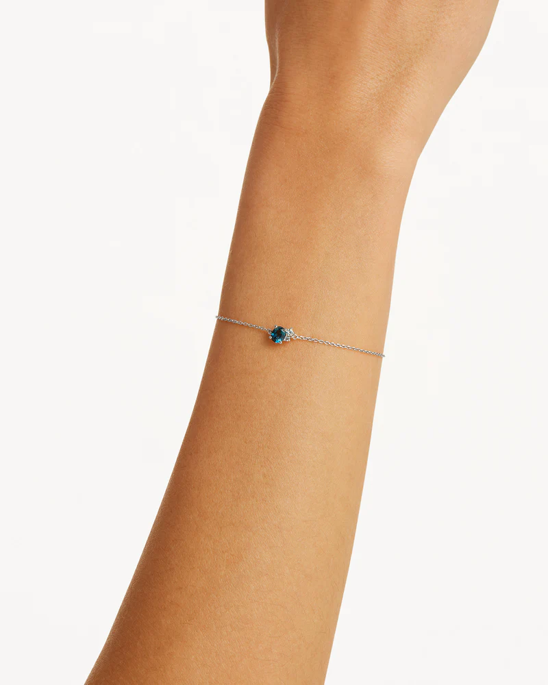 Sterling Silver Kindred Birthstone Bracelet - December - Image 4