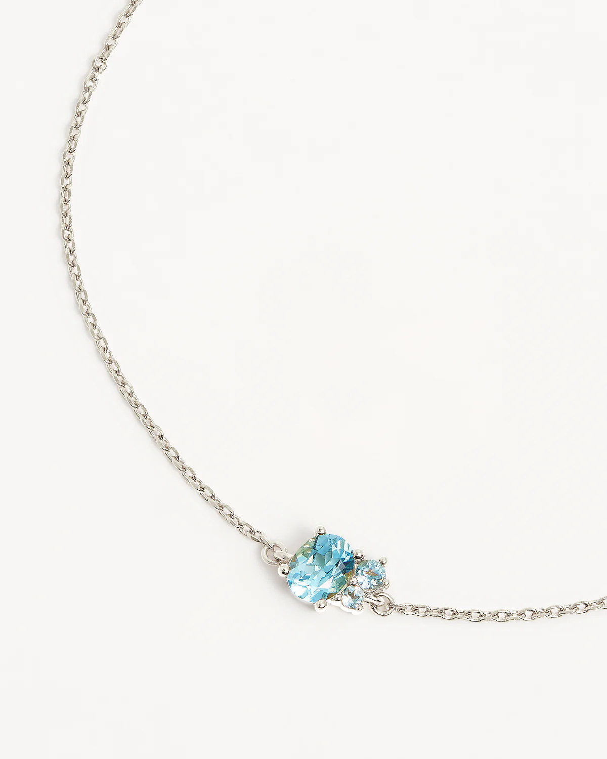Sterling Silver Kindred Birthstone Bracelet - March - Image 3