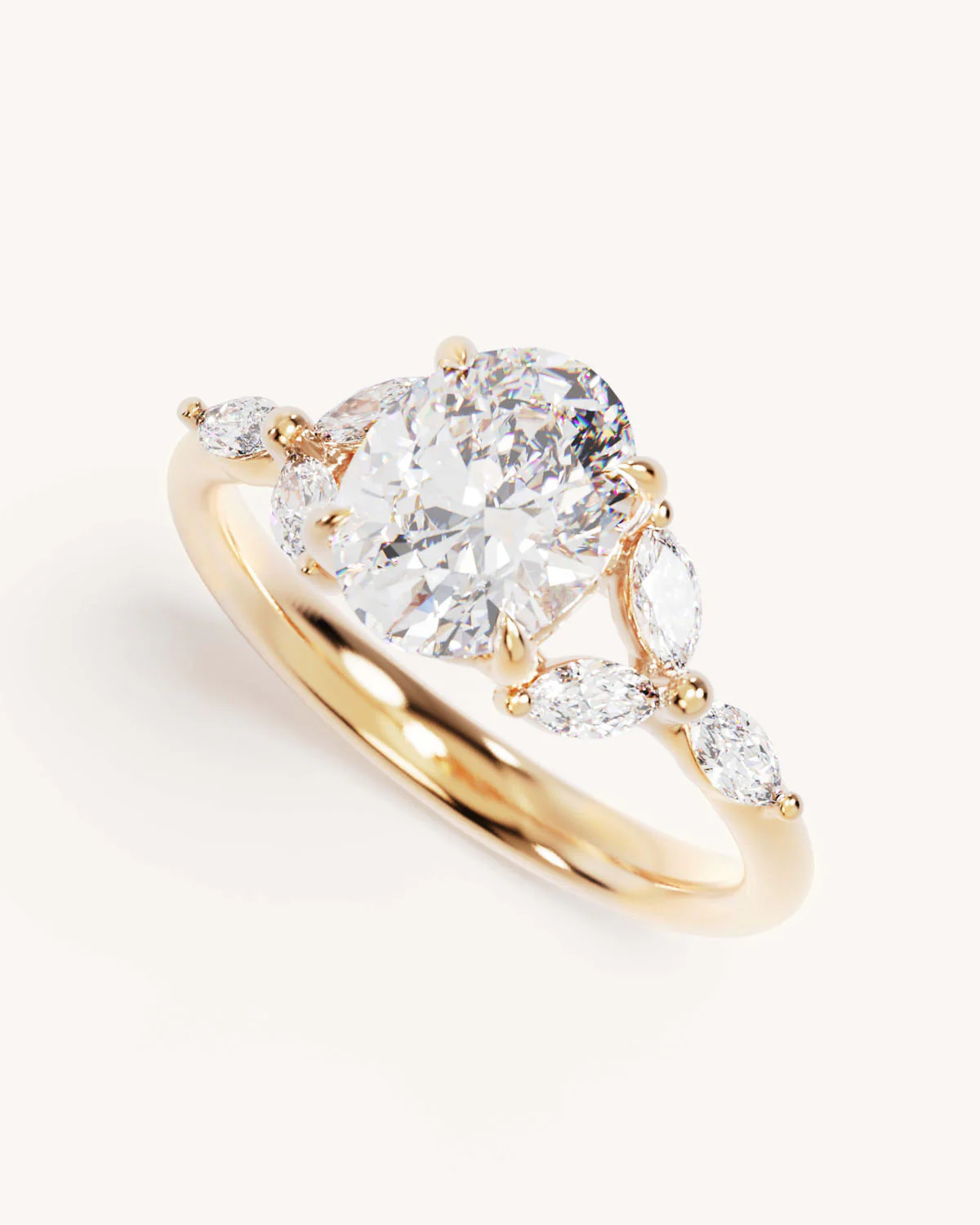 18k Solid Gold Lotus Bloom Engagement Ring - Oval 1.5ct - Image 5