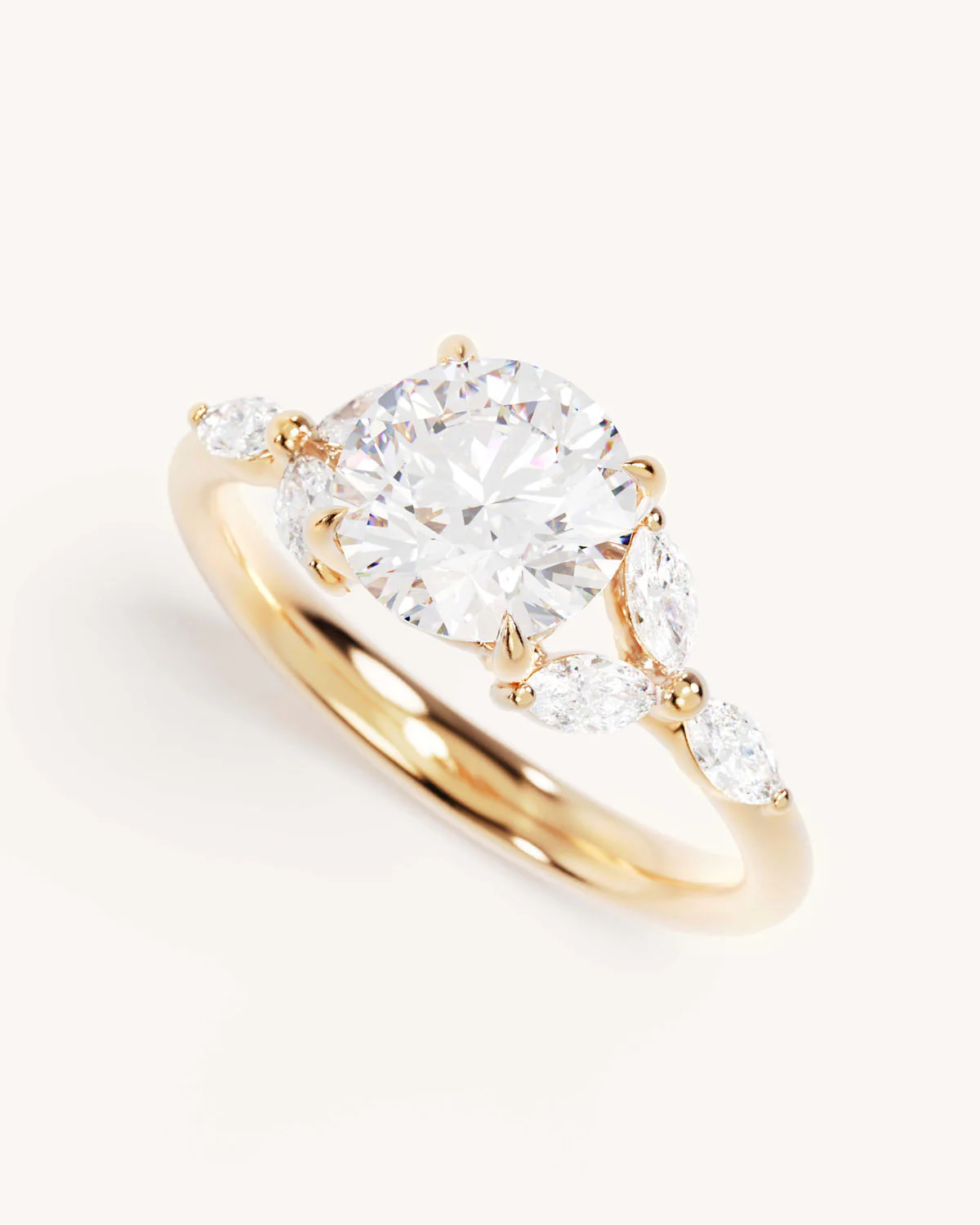 18k Solid Gold Lotus Bloom Engagement Ring - Round 1.5ct - Image 5