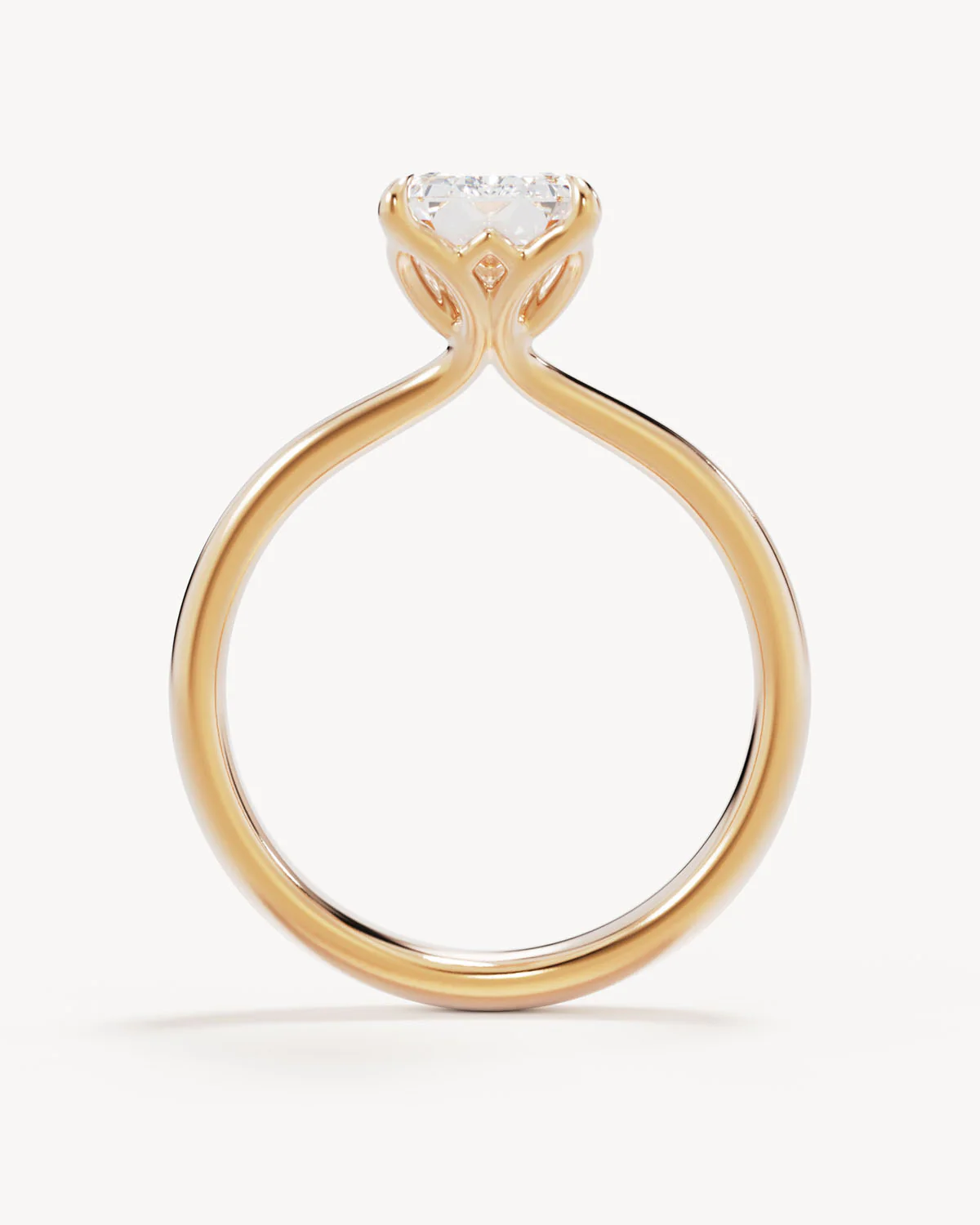 18k Solid Gold Lotus Solitaire Engagement Ring - Emerald 1.5ct - Image 4
