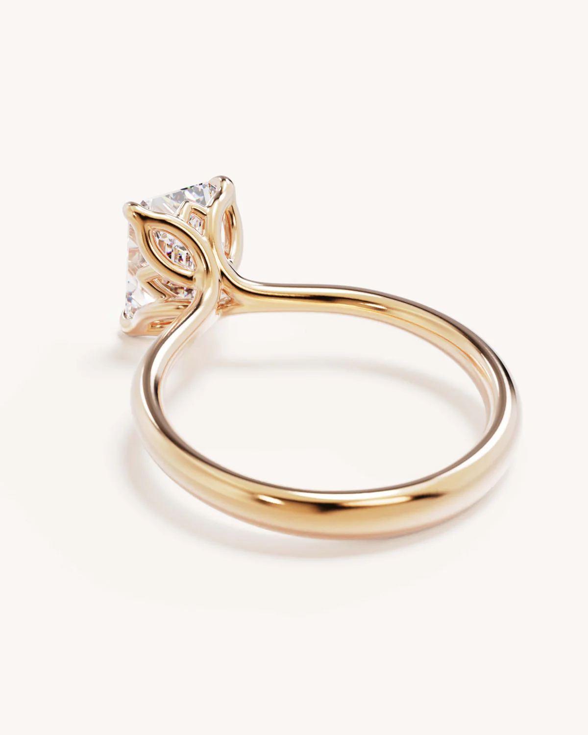 18k Solid Gold Lotus Solitaire Engagement Ring - Emerald 1.5ct - Image 5