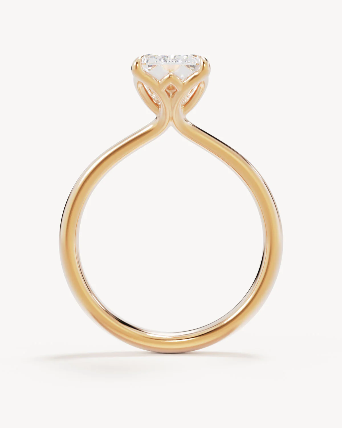 18k Solid Gold Lotus Solitaire Engagement Ring - Emerald 2.5ct - Image 4