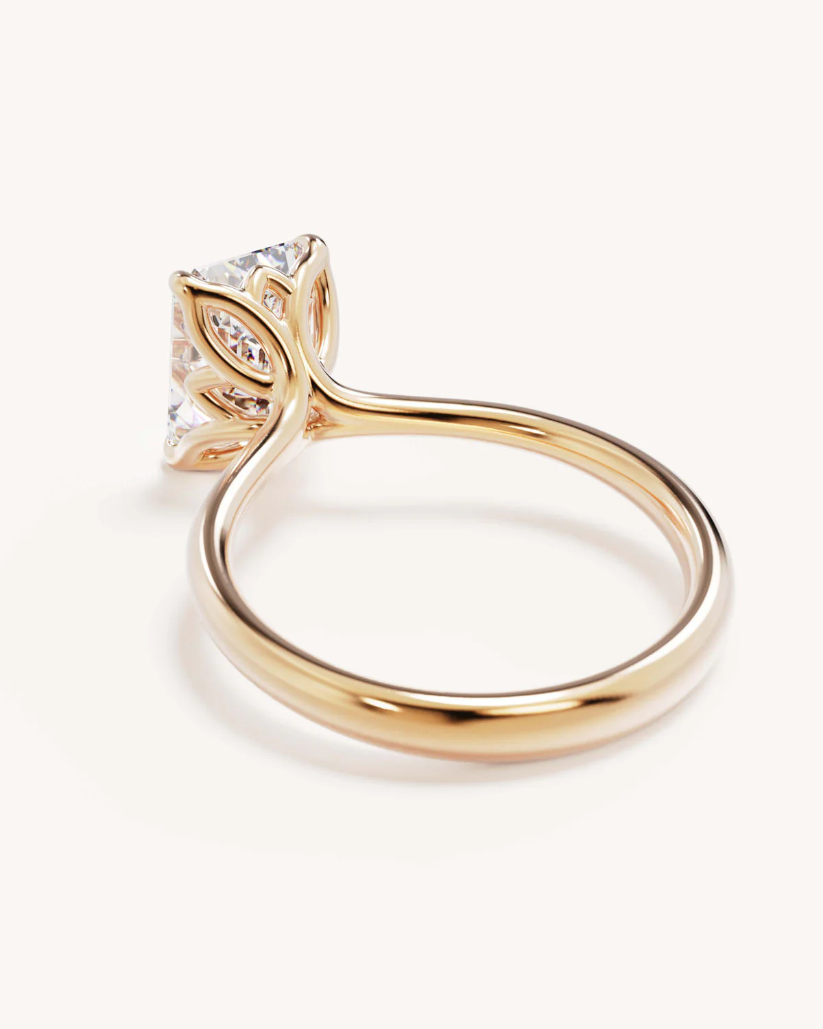 18k Solid Gold Lotus Solitaire Engagement Ring - Emerald 2.5ct - Image 5