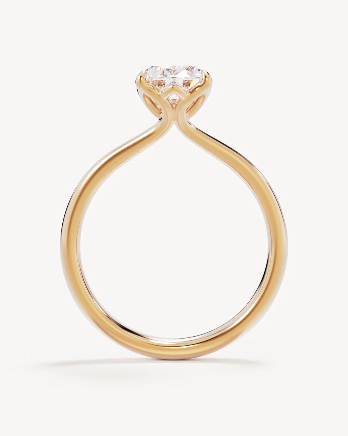 18k Solid Gold Lotus Solitaire Engagement Ring - Oval 1.5ct - Image 4