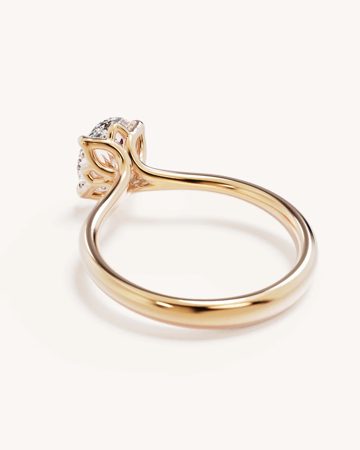 18k Solid Gold Lotus Solitaire Engagement Ring - Oval 1.5ct - Image 5
