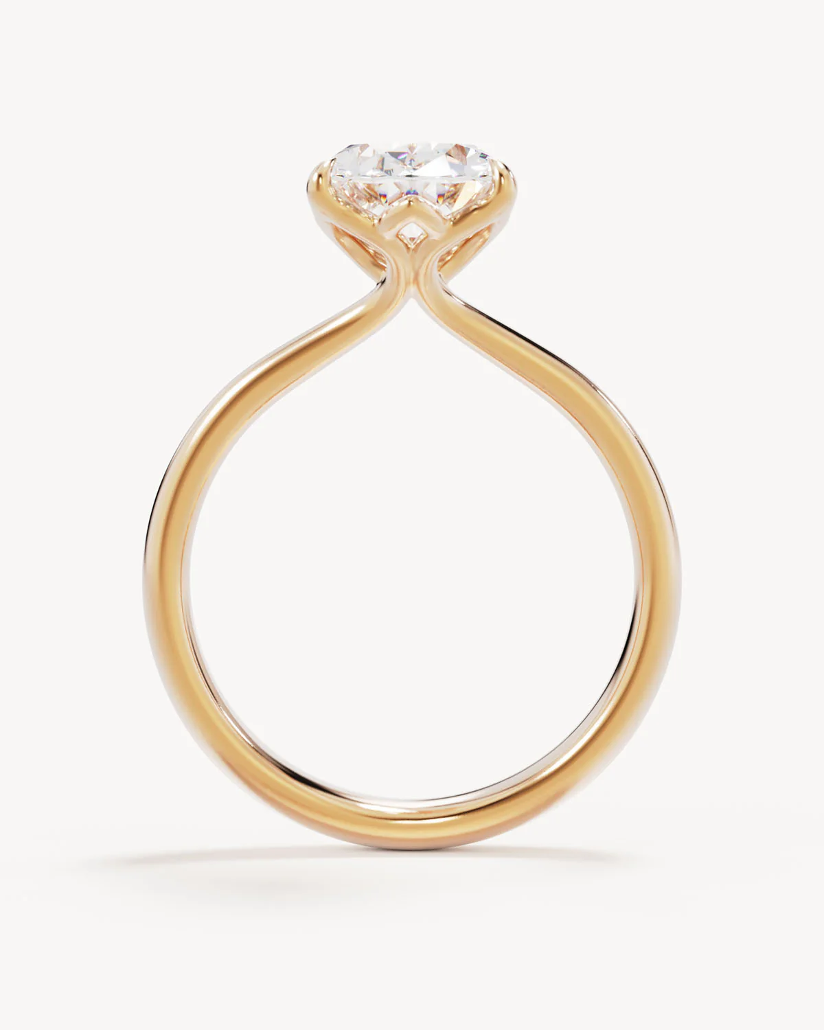 18k Solid Gold Lotus Solitaire Engagement Ring - Oval 2.5ct - Image 4