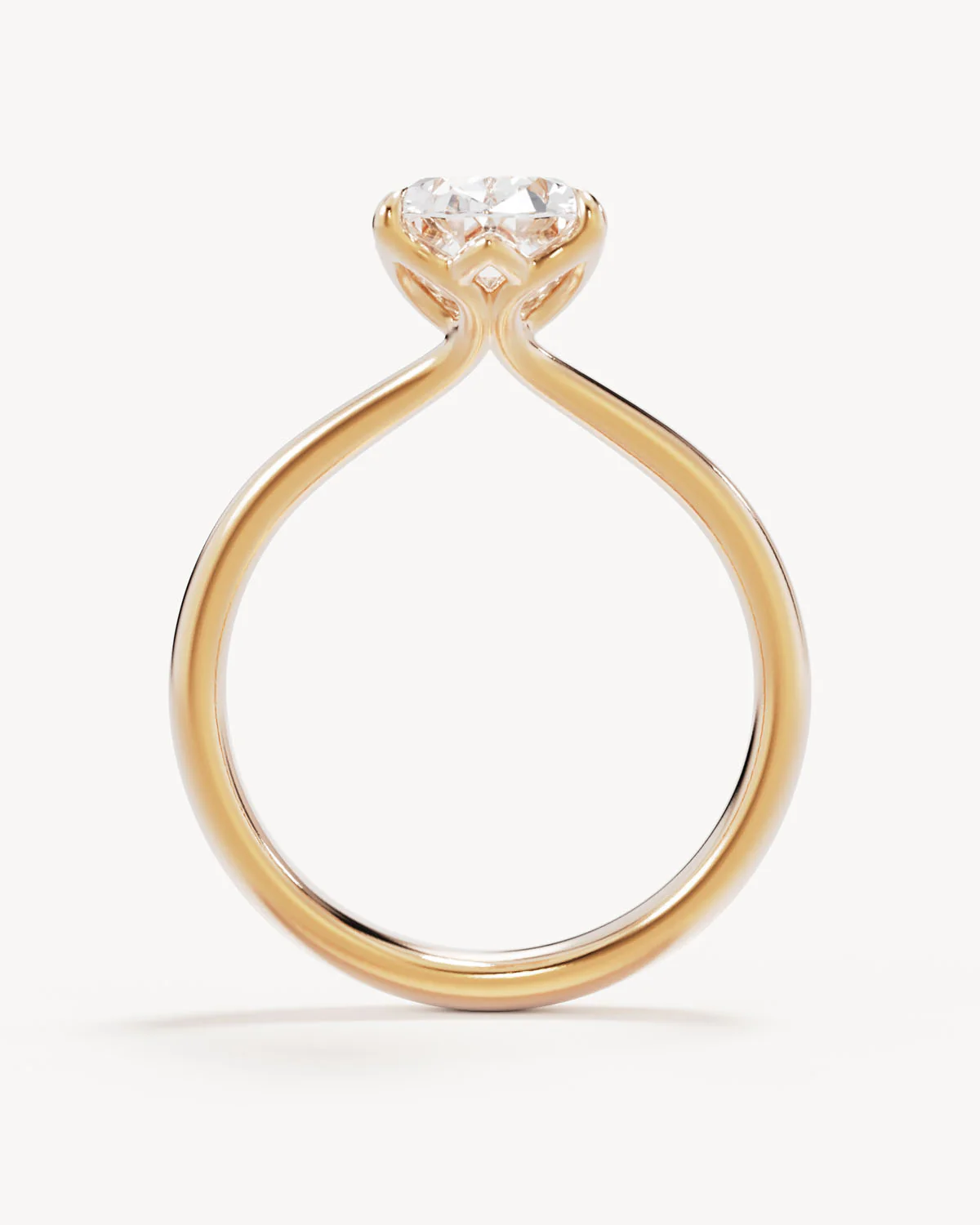 18k Solid Gold Lotus Solitaire Engagement Ring - Oval 2ct - Image 4