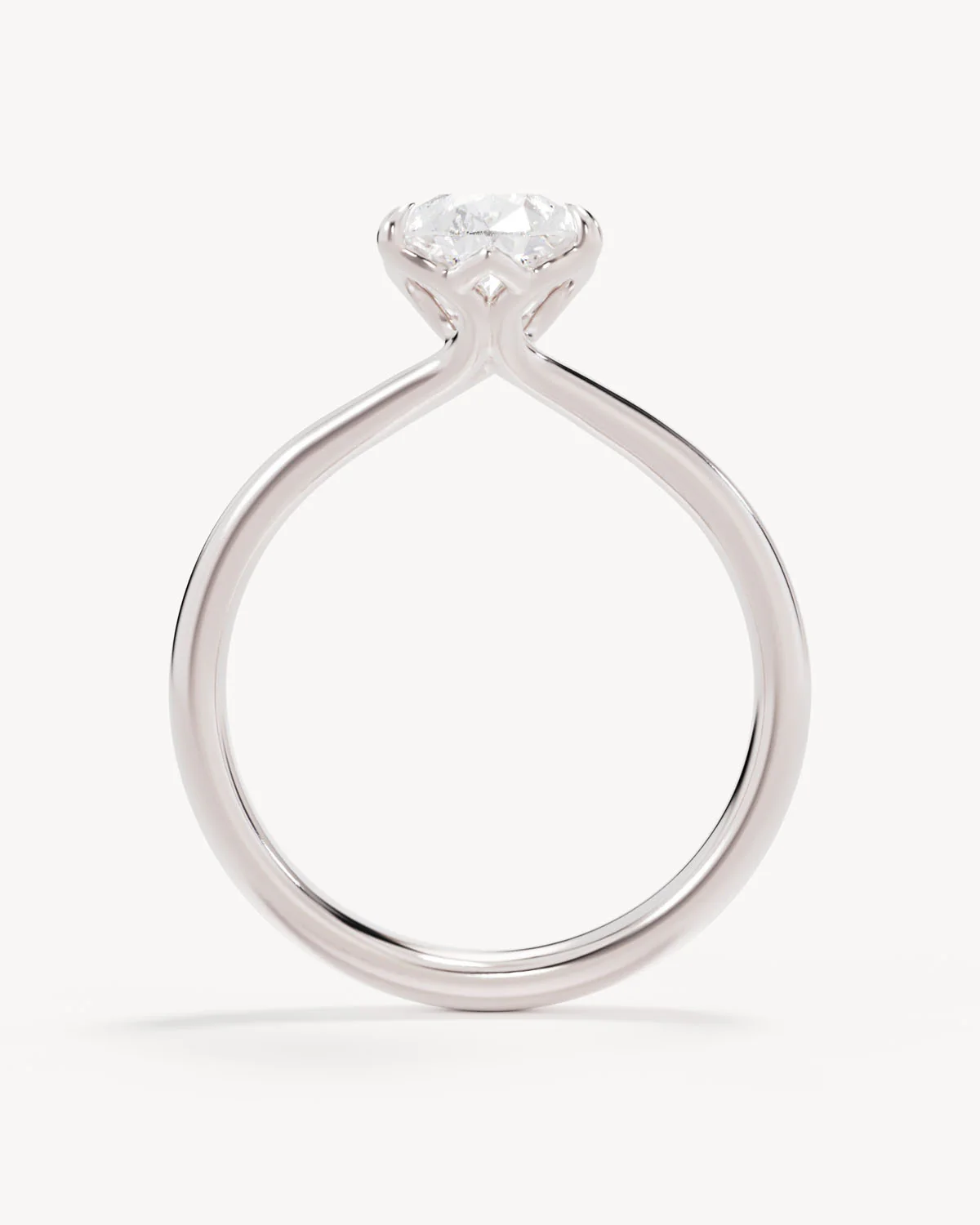 18k Solid White Gold Lotus Solitaire Engagement Ring - Pear 1.5ct - Image 4