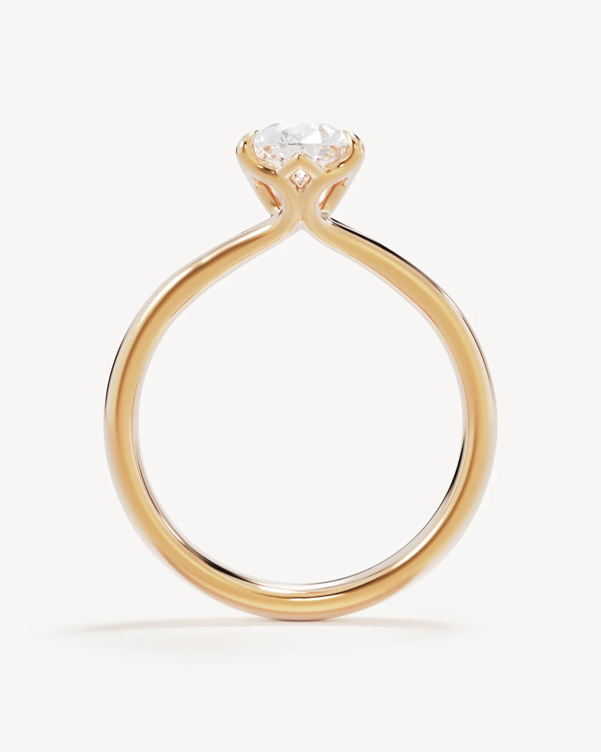 18k Solid Gold Lotus Solitaire Engagement Ring - Pear - Image 4