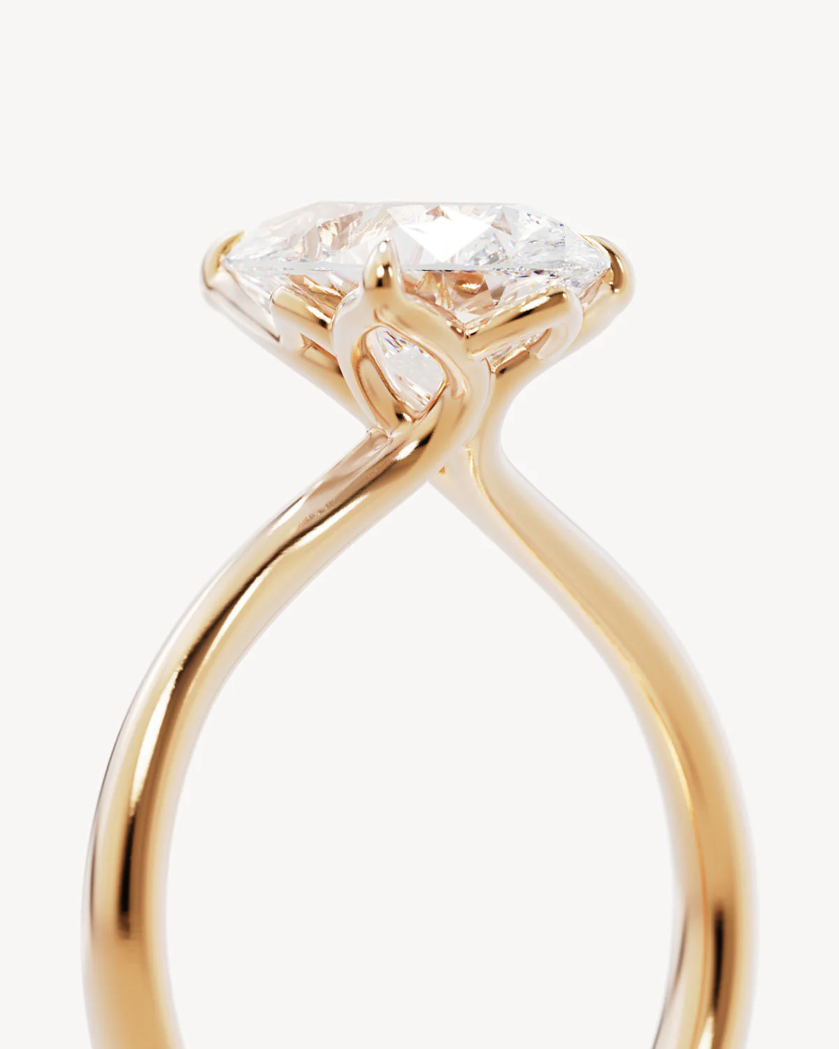 18k Solid Gold Lotus Solitaire Engagement Ring - Pear 2.5ct - Image 3