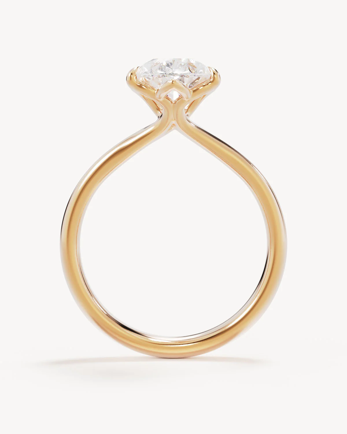 18k Solid Gold Lotus Solitaire Engagement Ring - Pear 2.5ct - Image 4