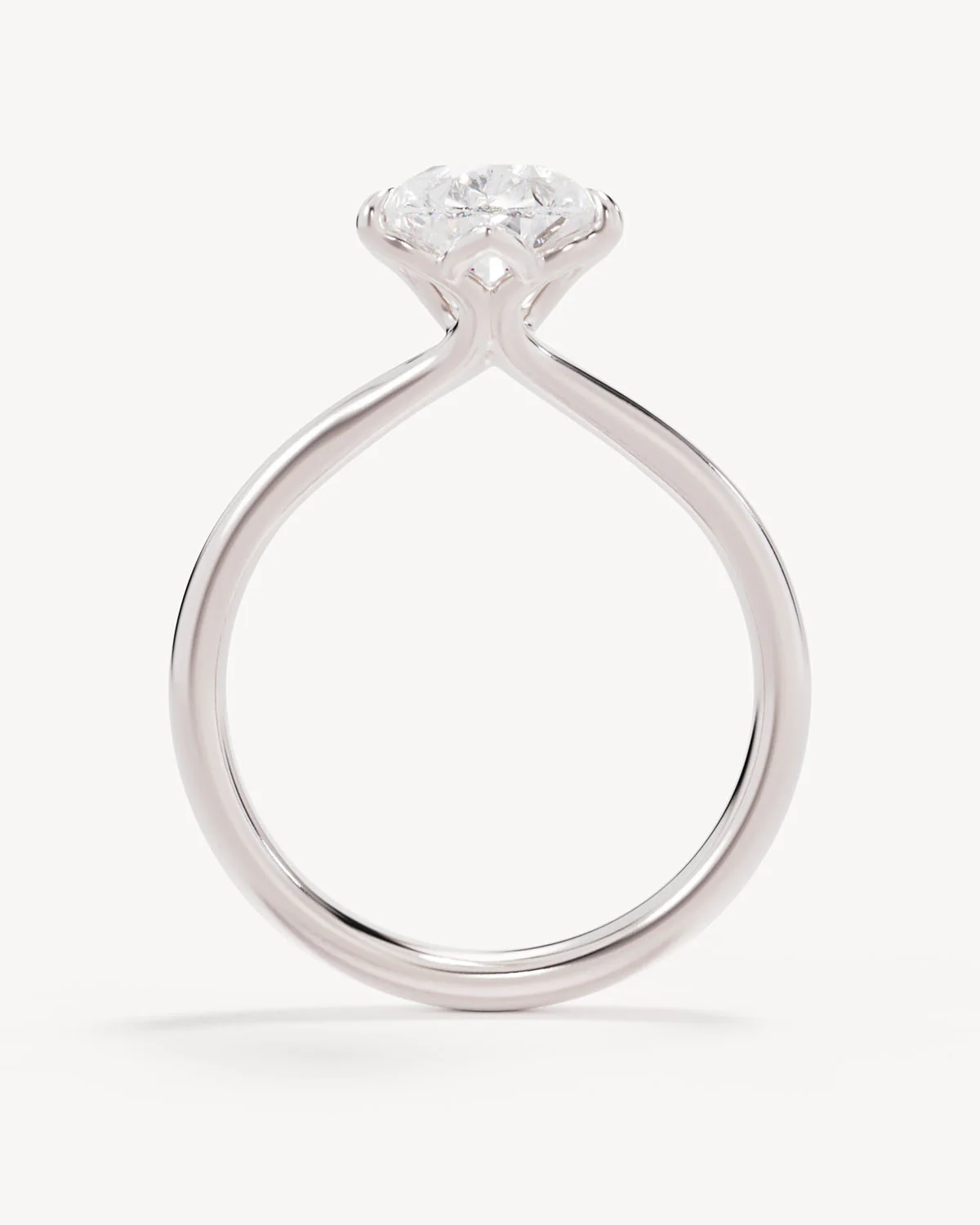 18k Solid White Gold Lotus Solitaire Engagement Ring - Pear 2.5ct - Image 4