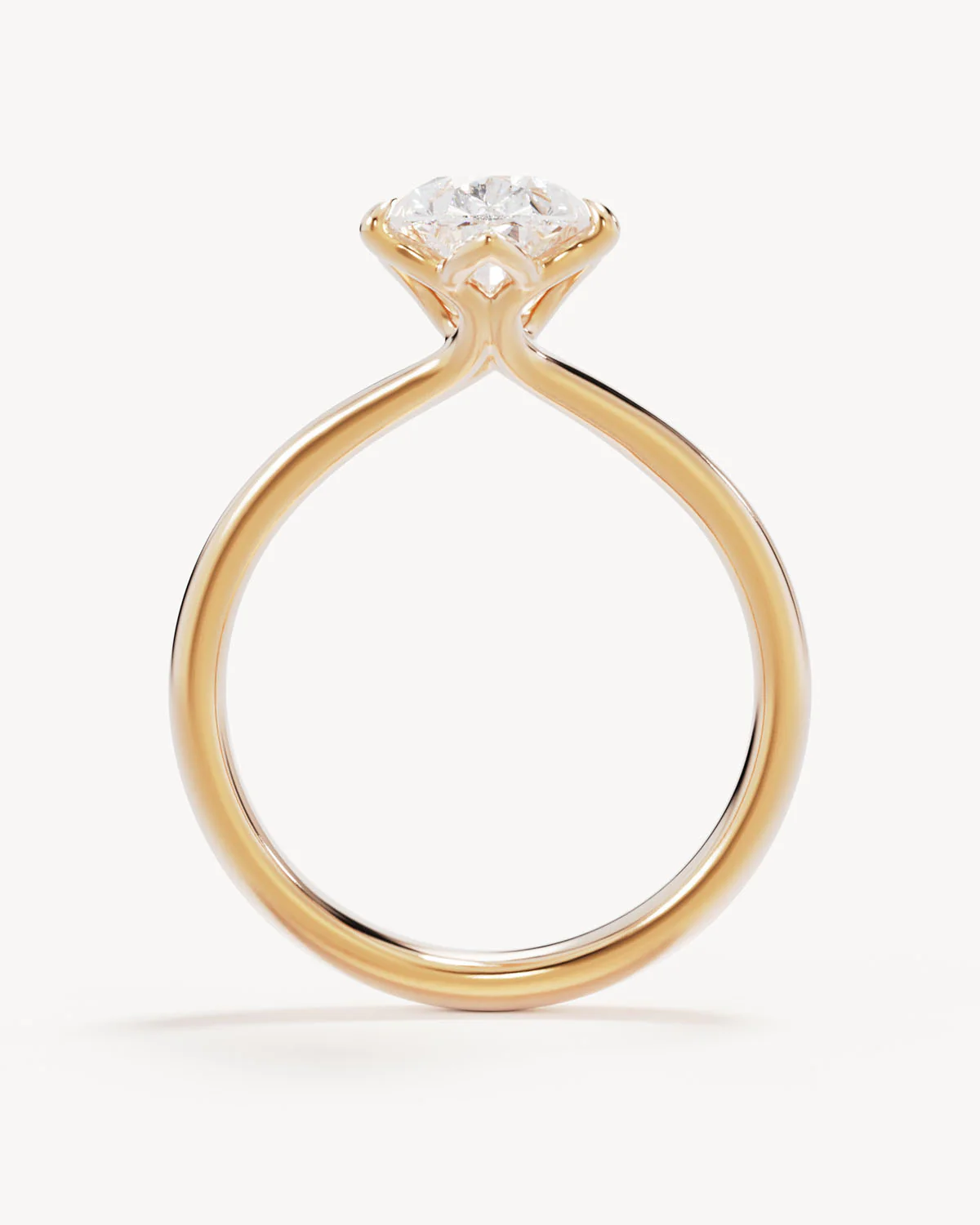 18k Solid Gold Lotus Solitaire Engagement Ring - Pear 2ct - Image 4