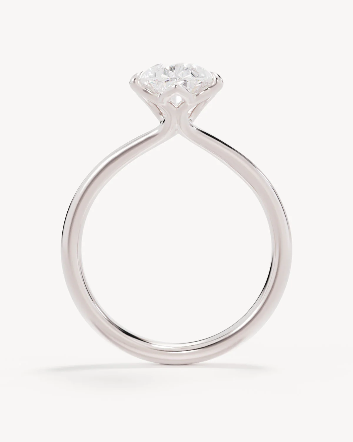 18k Solid White Gold Lotus Solitaire Engagement Ring - Pear 2ct - Image 4