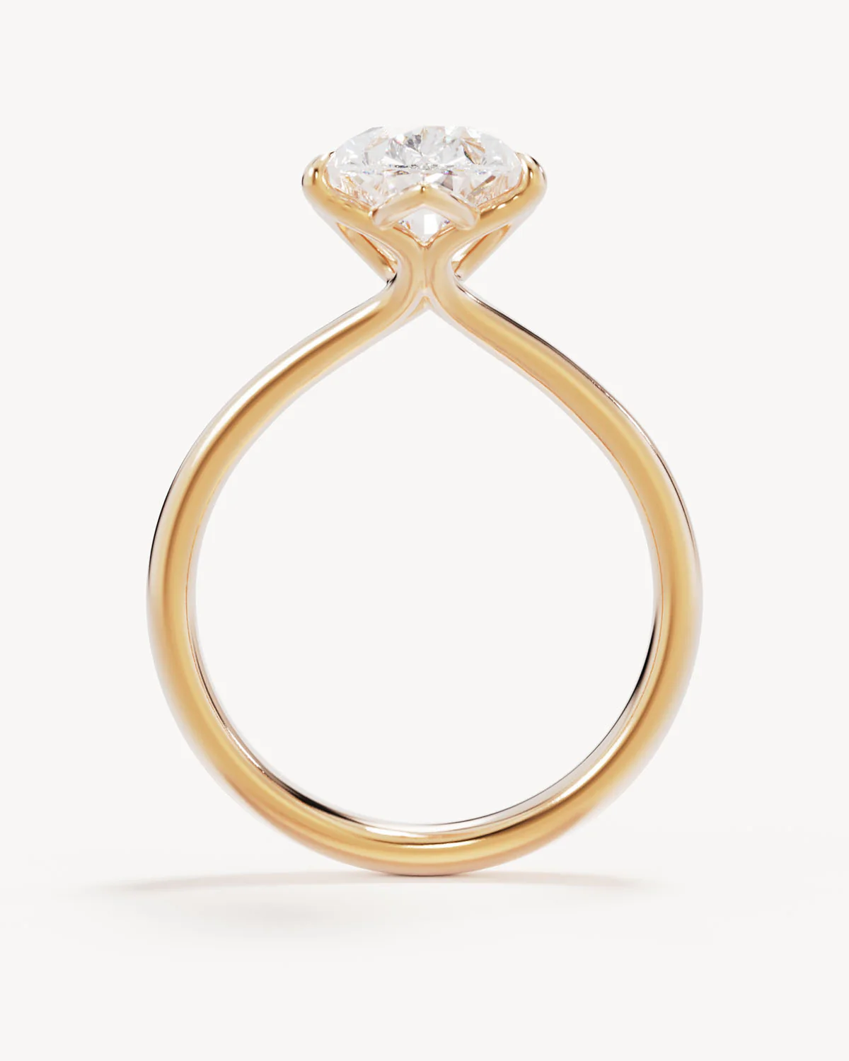18k Solid Gold Lotus Solitaire Engagement Ring - Pear 3ct - Image 4