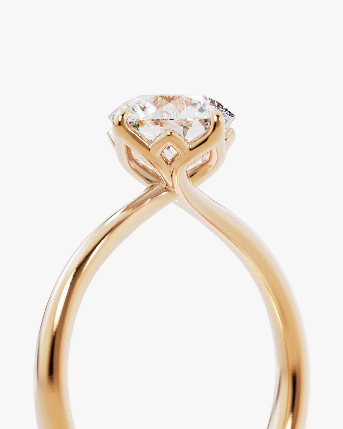 18k Solid Gold Lotus Solitaire Engagement Ring - Round 1.5ct - Image 3