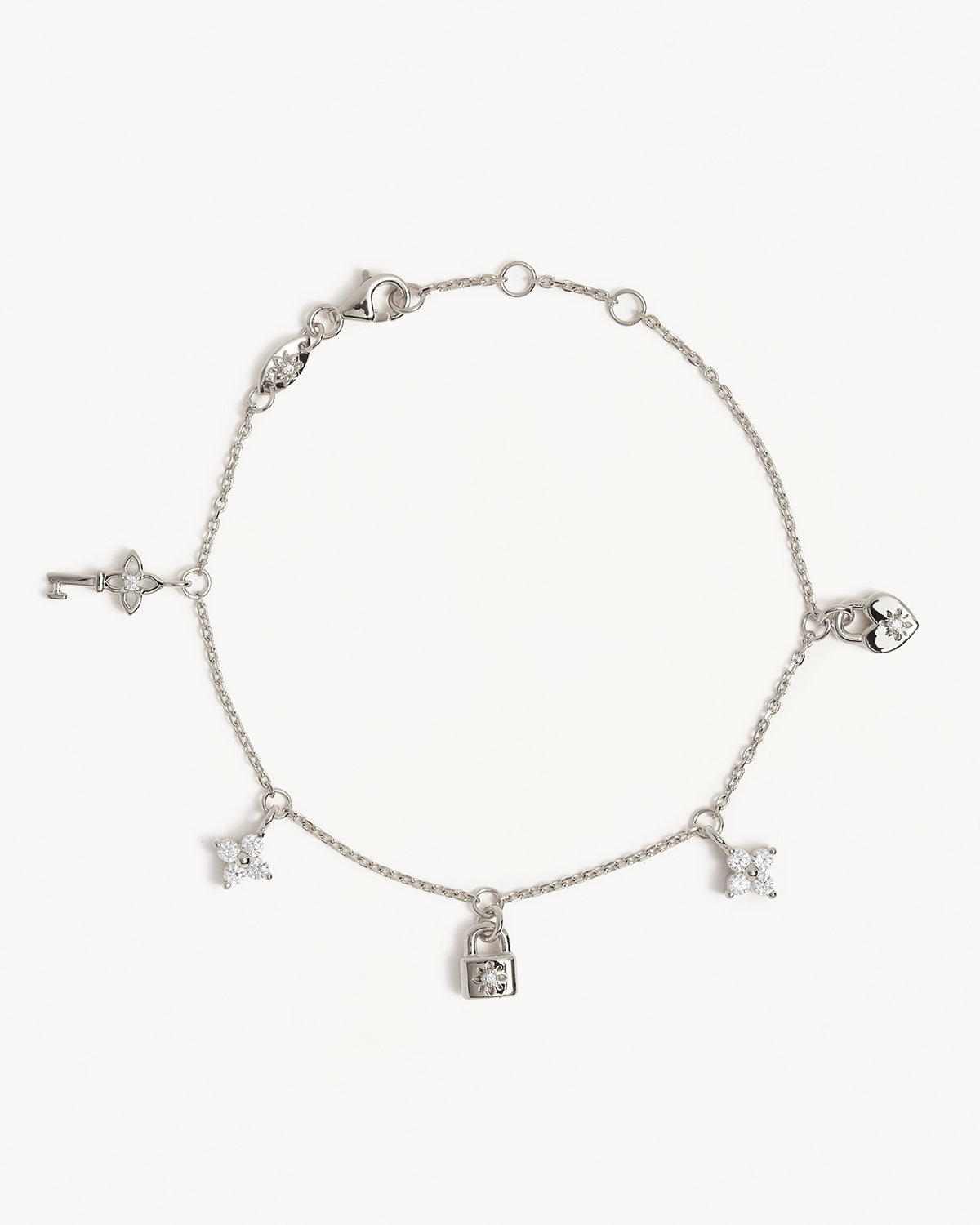 Sterling Silver Love Unlocked Charm Bracelet