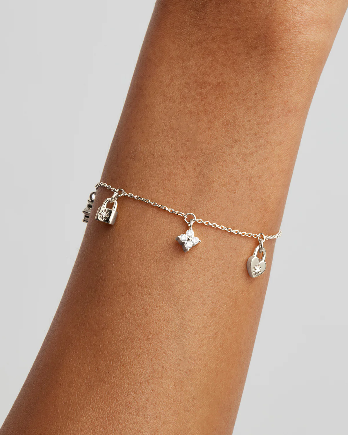 Sterling Silver Love Unlocked Charm Bracelet - Image 4