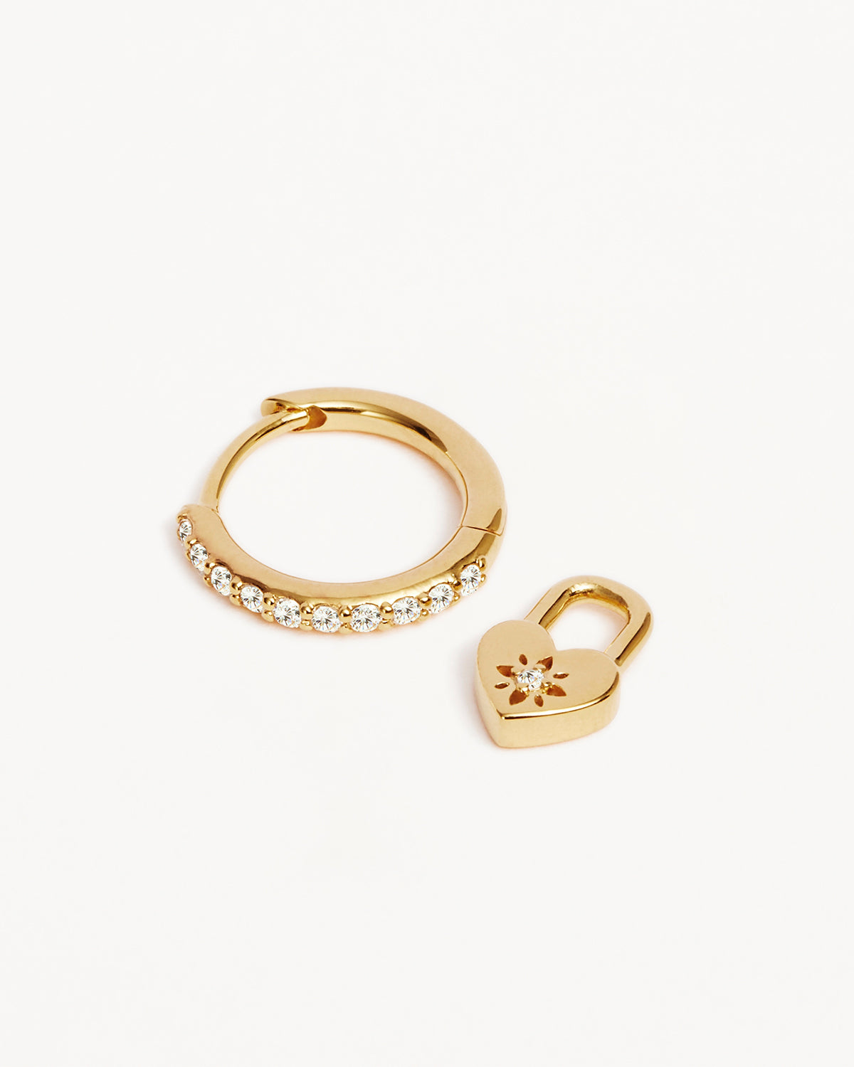 18k Gold Vermeil Love Unlocked Padlock Hoops - Image 3