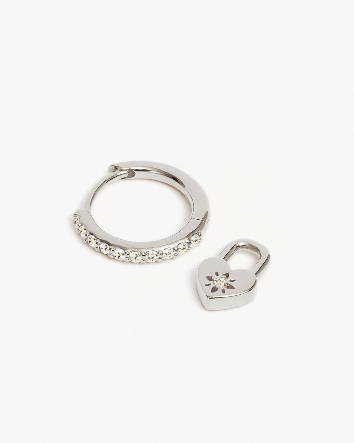 Sterling Silver Love Unlocked Padlock Hoops - Image 3