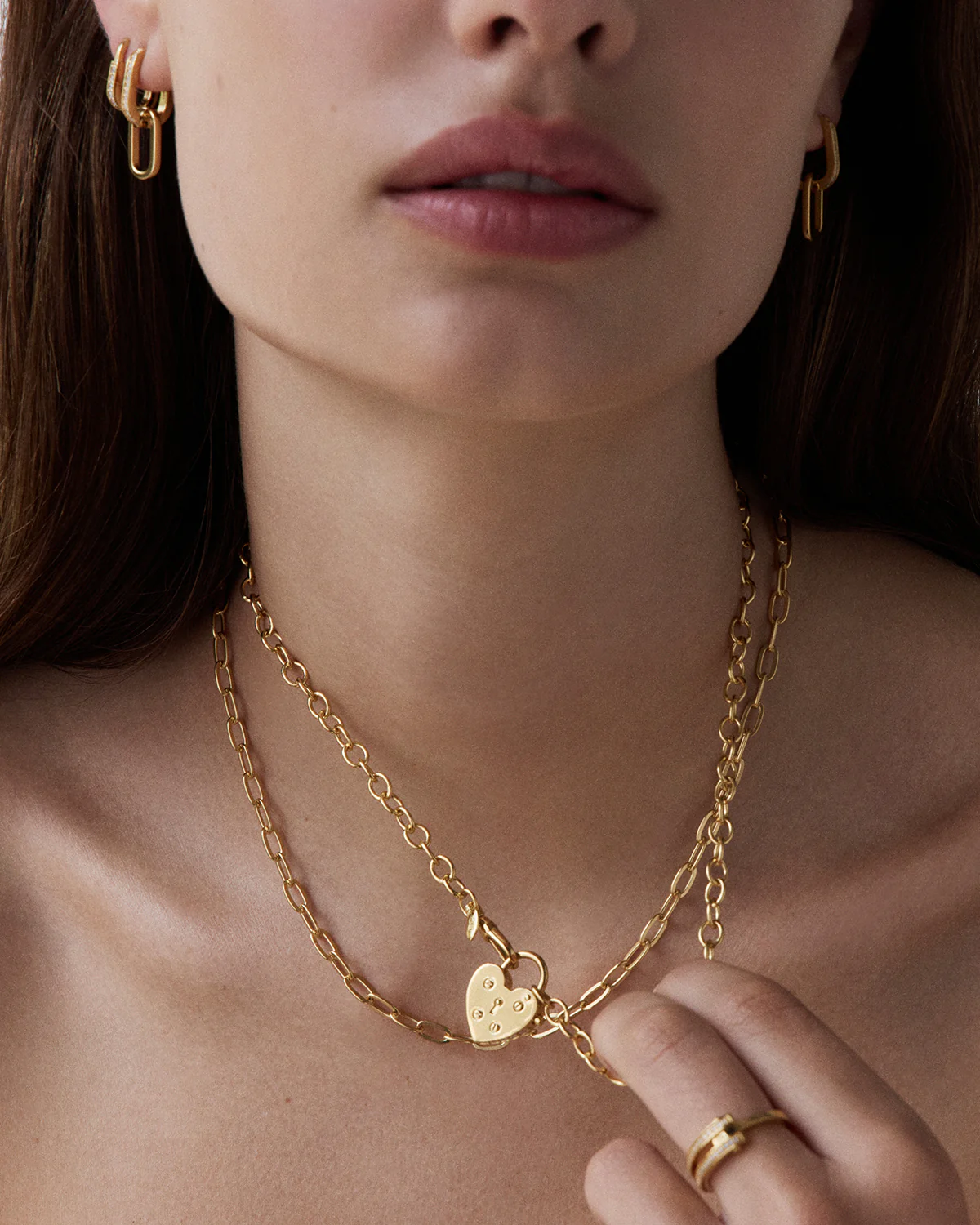 18k Gold Vermeil Love Unlocked Padlock Pendant - Image 9