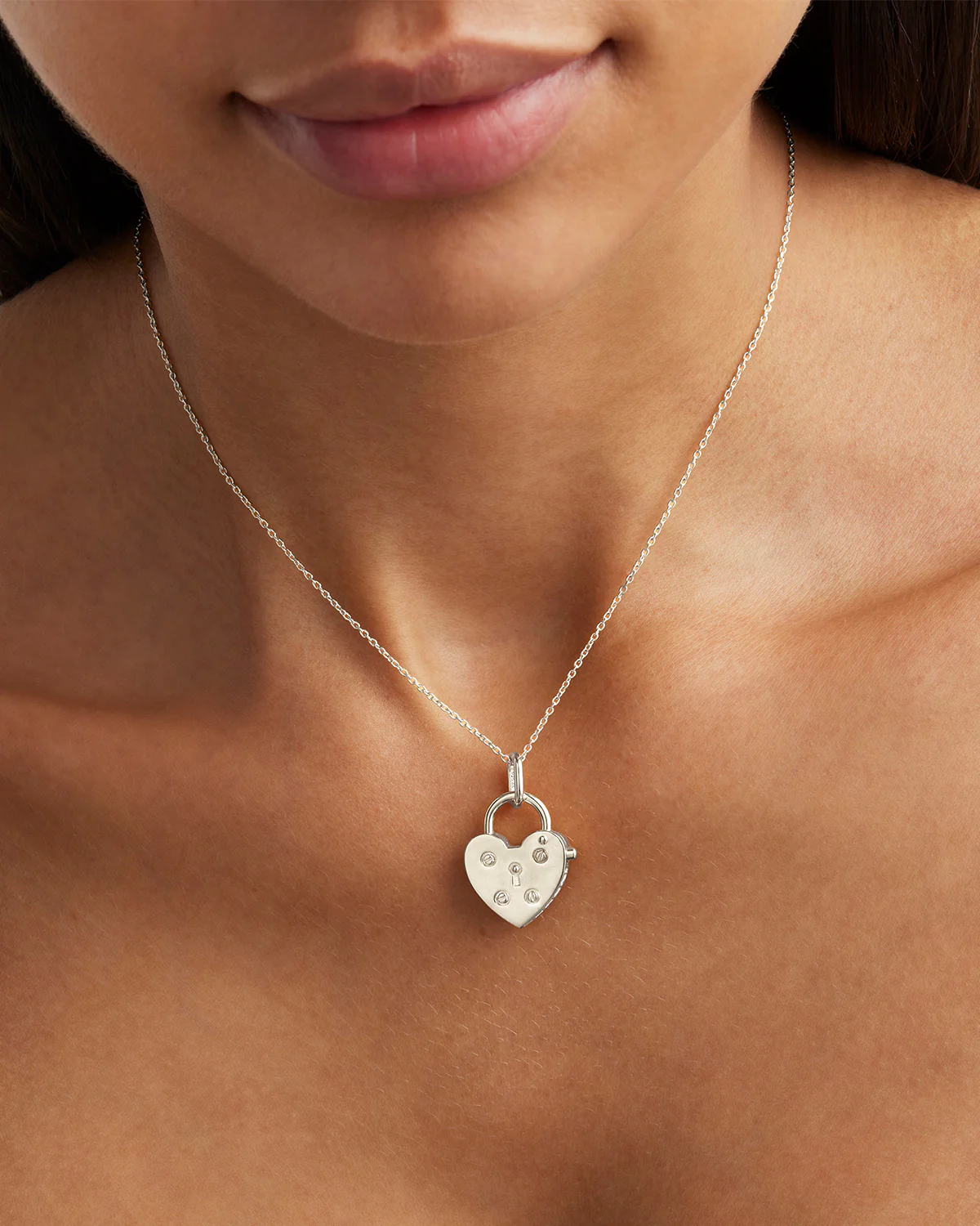 Sterling Silver Love Unlocked Padlock Pendant - Image 2