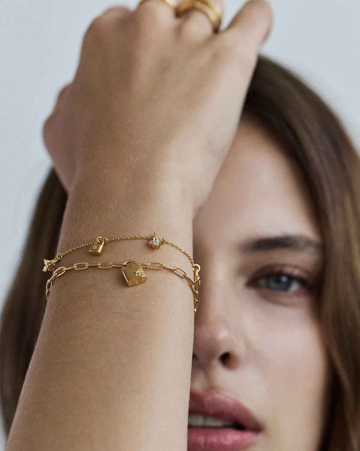18k Gold Vermeil Promise of Us Lotus Padlock Bracelet - Image 4