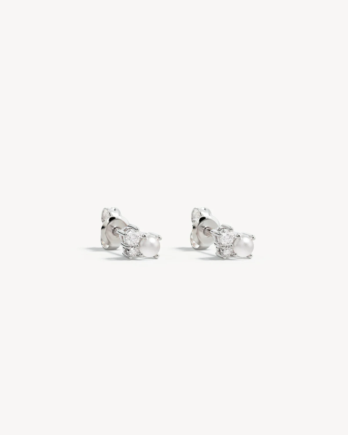 Sterling Silver Love in Stillness Pearl Stud Earrings
