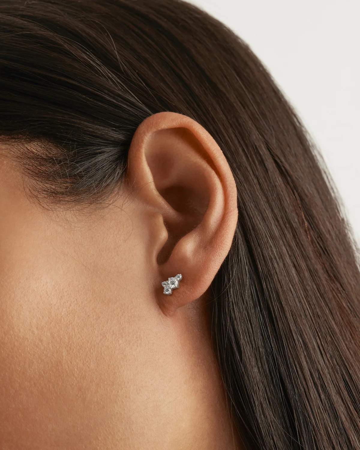 Sterling Silver Mist Stud Earrings - Image 2