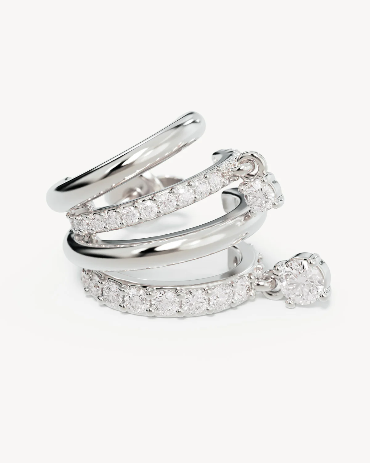 Sterling Silver With Every Breath Illusion Hoops - Image 3