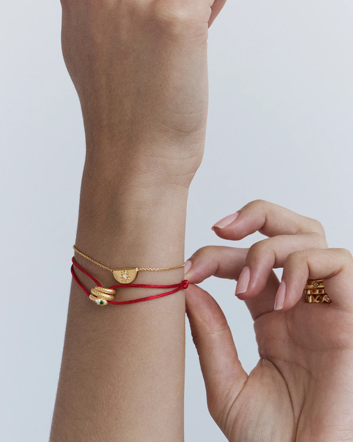 18k Gold Vermeil Snake Petal Charm - Image 5