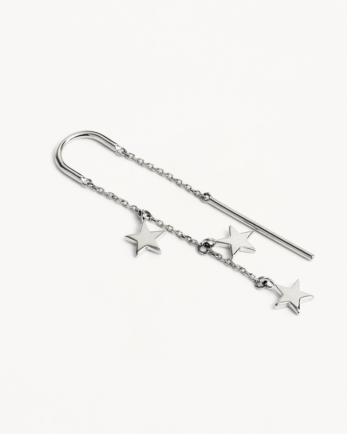 Sterling Silver Star Bright Thread Earrings - Image 3