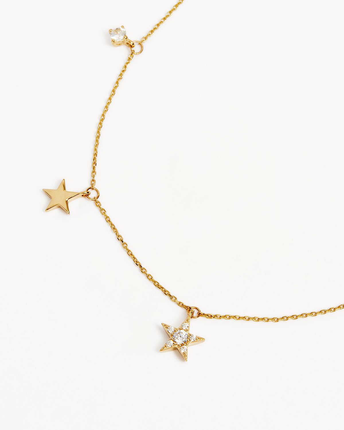 9k Solid Gold Stargazer Lab-Grown Diamond Necklace - Image 3