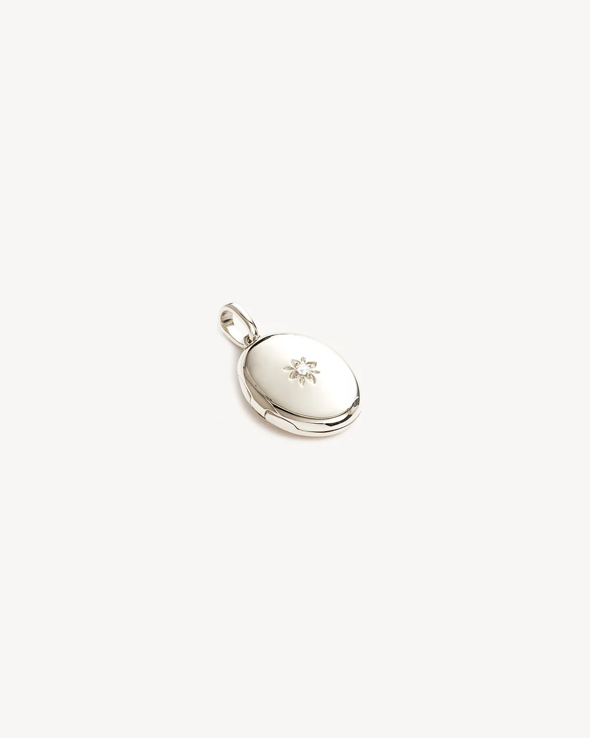 Sterling Silver 18" Rounded Lotus Locket Necklace - Image 3