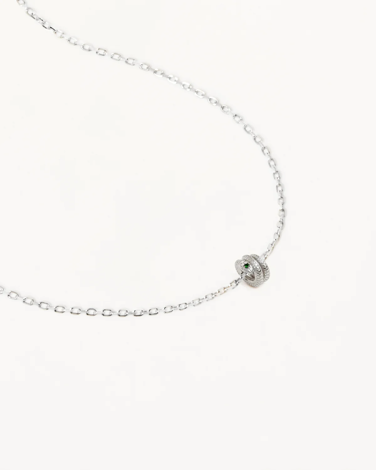 Sterling Silver 18" Snake Petal Charm Necklace