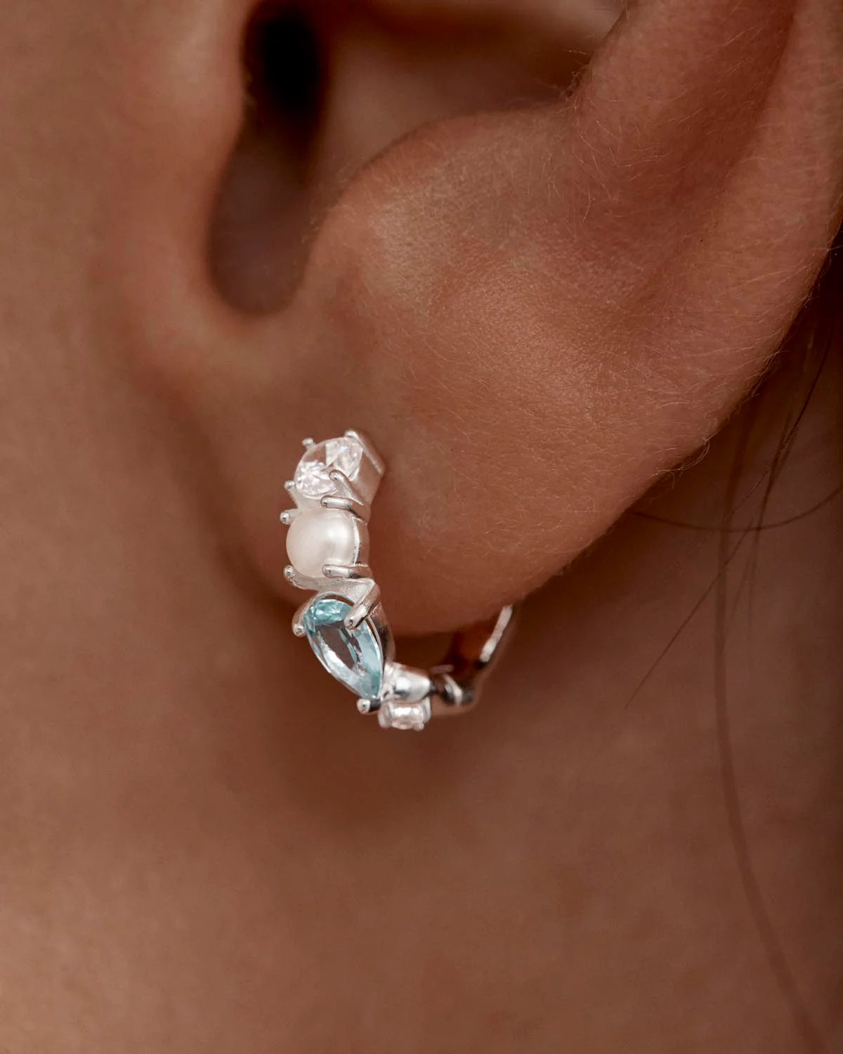 Sterling Silver Breath in Stillness Hoops - Image 4