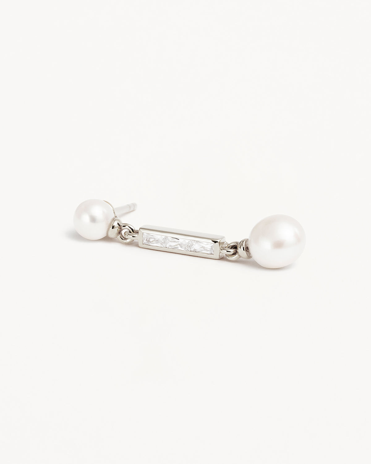 Sterling Silver Breathe Pearl Drop Earrings - Image 3