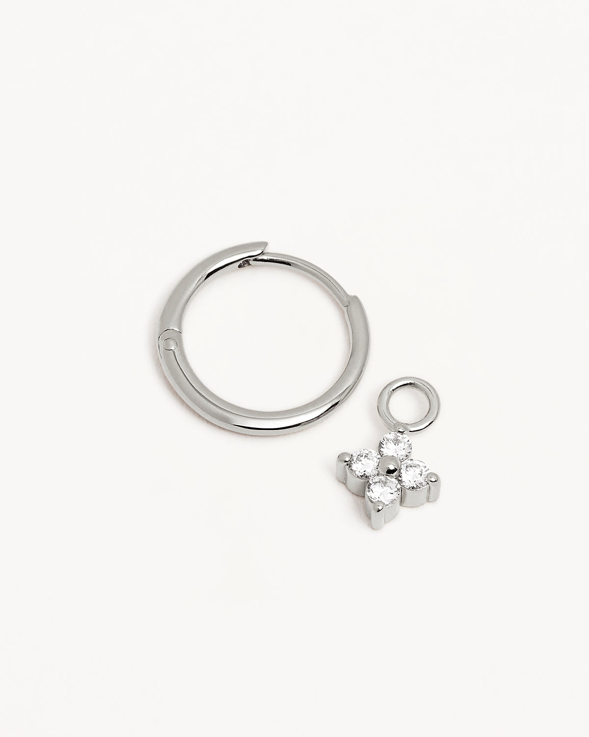 Sterling Silver Crystal Bloom Hoops - Image 3