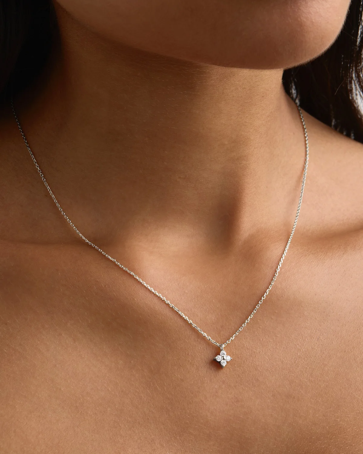 Sterling Silver Crystal Bloom Necklace - Image 2